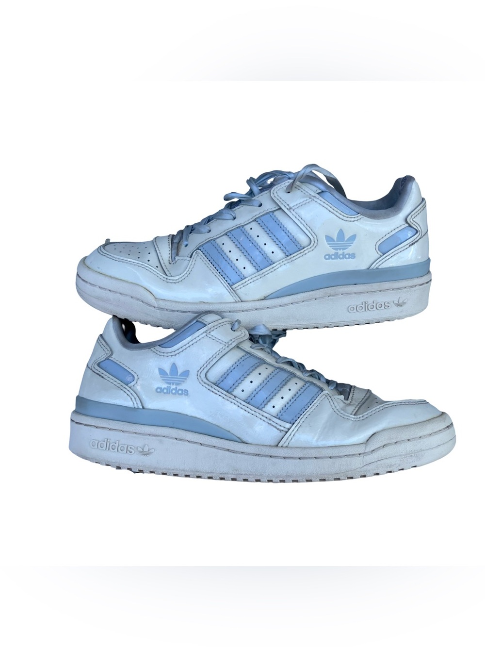 Adidas Forum Low CL Mens Size 7.5 White Blue Lace Up Shoe Sneakers JR0498 READ